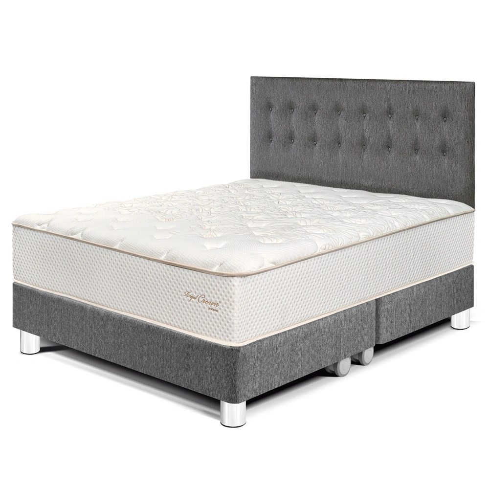 DORMITORIO PARAÍSO ROYAL CROWN KING GRIS + 2 ALMOHADAS VISCOELÁSTICAS - 1