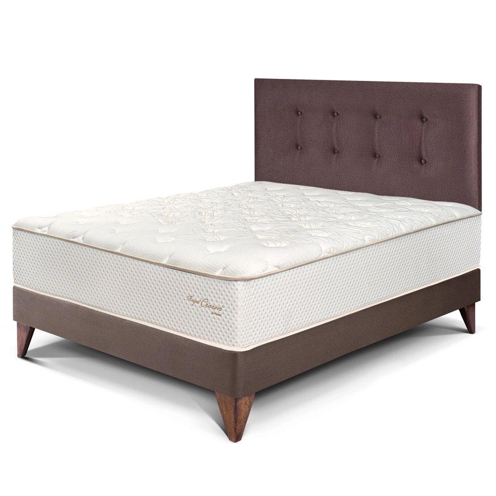 DORMITORIO EUROPEO PARAÍSO ROYAL CROWN 1.5 PLAZAS CHOCOLATE + 1 ALMOHADA VISCOELÁSTICA - 1