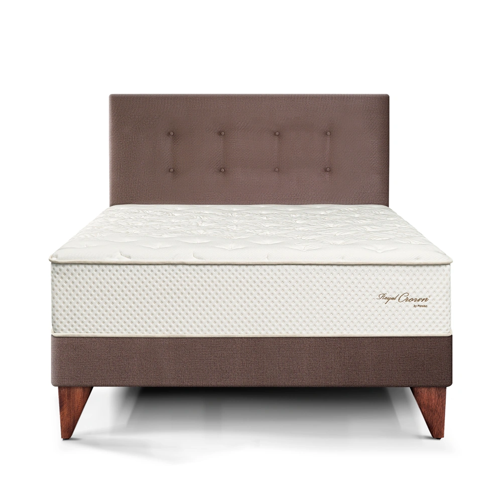 DORMITORIO EUROPEO PARAÍSO ROYAL CROWN 1.5 PLAZAS CHOCOLATE + 1 ALMOHADA VISCOELÁSTICA - 3