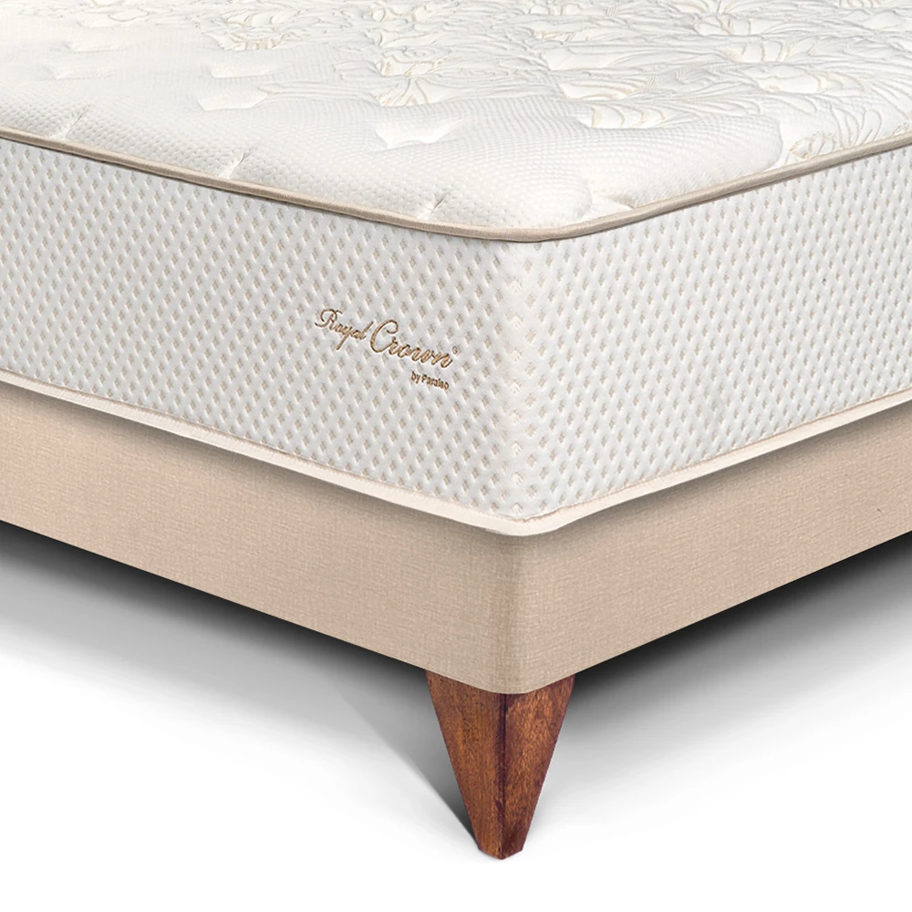 DORMITORIO EUROPEO PARAÍSO ROYAL CROWN 1.5 PLAZAS CHAMPAGNE + 1 ALMOHADA VISCOELÁSTICA - 2