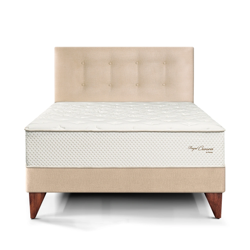 DORMITORIO EUROPEO PARAÍSO ROYAL CROWN 1.5 PLAZAS CHAMPAGNE + 1 ALMOHADA VISCOELÁSTICA - 3