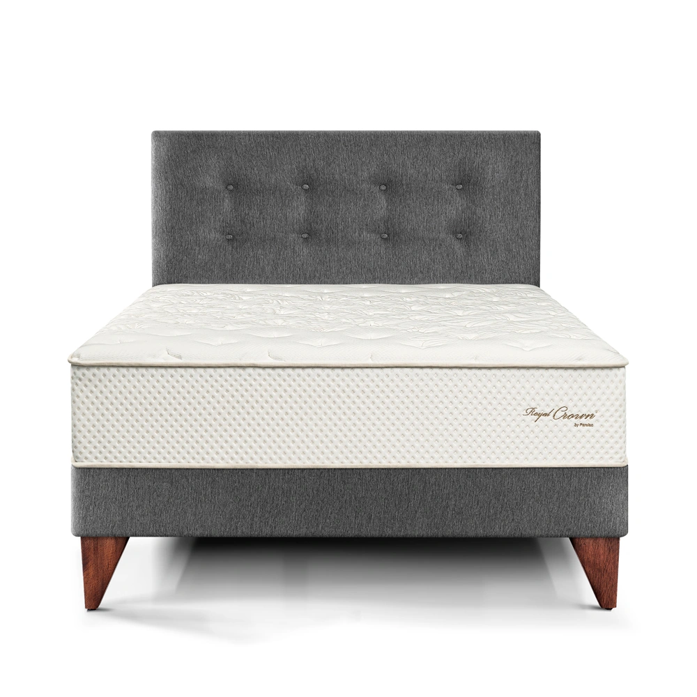DORMITORIO EUROPEO PARAÍSO ROYAL CROWN 1.5 PLAZAS GRIS + 1 ALMOHADA VISCOELÁSTICA - 3