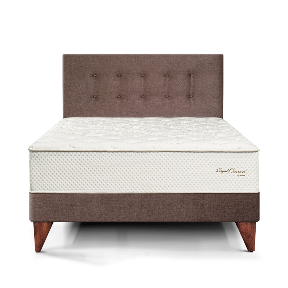 DORMITORIO EUROPEO PARAÍSO ROYAL CROWN 2 PLAZAS CHOCOLATE + 2 ALMOHADAS VISCOELÁSTICAS - 3