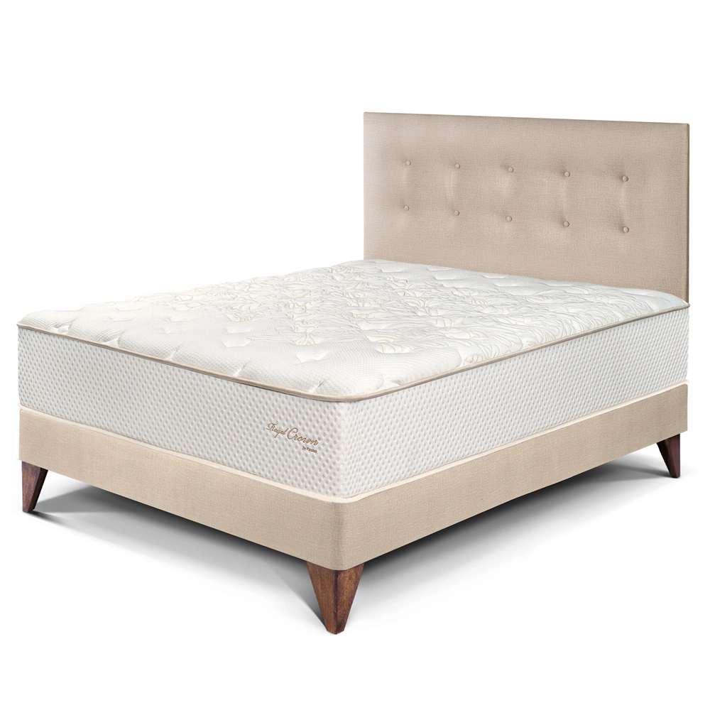 DORMITORIO EUROPEO PARAÍSO ROYAL CROWN 2 PLAZAS CHAMPAGNE + 2 ALMOHADAS VISCOELÁSTICAS - 1