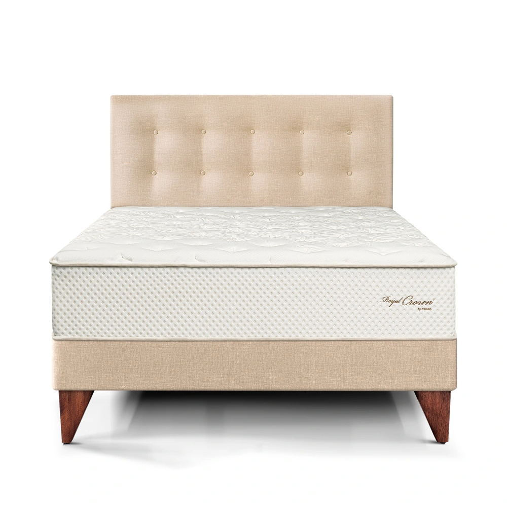 DORMITORIO EUROPEO PARAÍSO ROYAL CROWN 2 PLAZAS CHAMPAGNE + 2 ALMOHADAS VISCOELÁSTICAS - 3