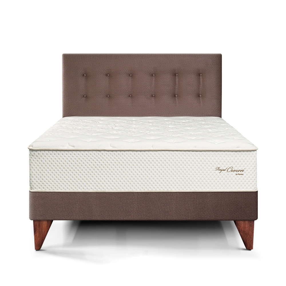 DORMITORIO EUROPEO PARAÍSO ROYAL CROWN QUEEN CHOCOLATE + 2 ALMOHADAS VISCOELÁSTICAS - 3
