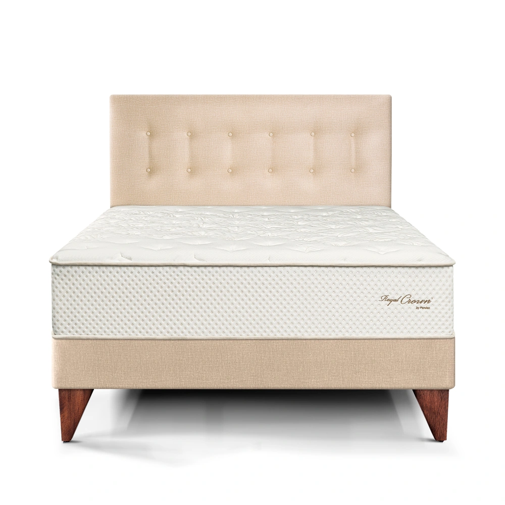 DORMITORIO EUROPEO PARAÍSO ROYAL CROWN QUEEN CHAMPAGNE + 2 ALMOHADAS VISCOELÁSTICAS - 3