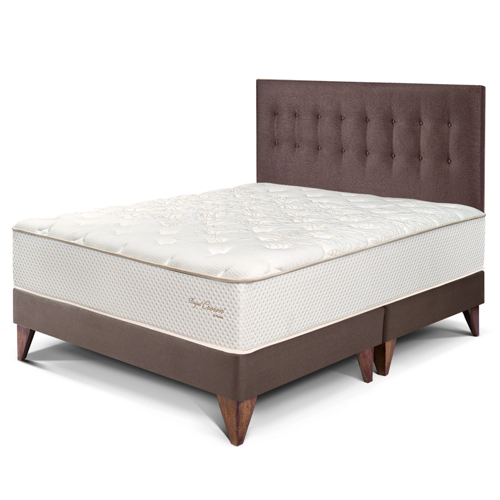 DORMITORIO EUROPEO PARAÍSO ROYAL CROWN KING CHOCOLATE + 2 ALMOHADAS VISCOELÁSTICAS - 1