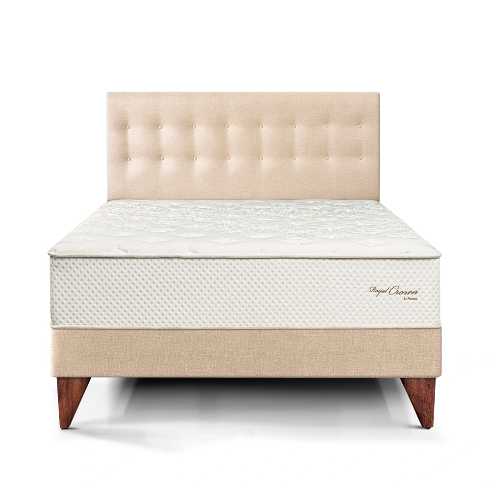 DORMITORIO EUROPEO PARAÍSO ROYAL CROWN KING CHAMPAGNE + 2 ALMOHADAS VISCOELÁSTICAS - 3
