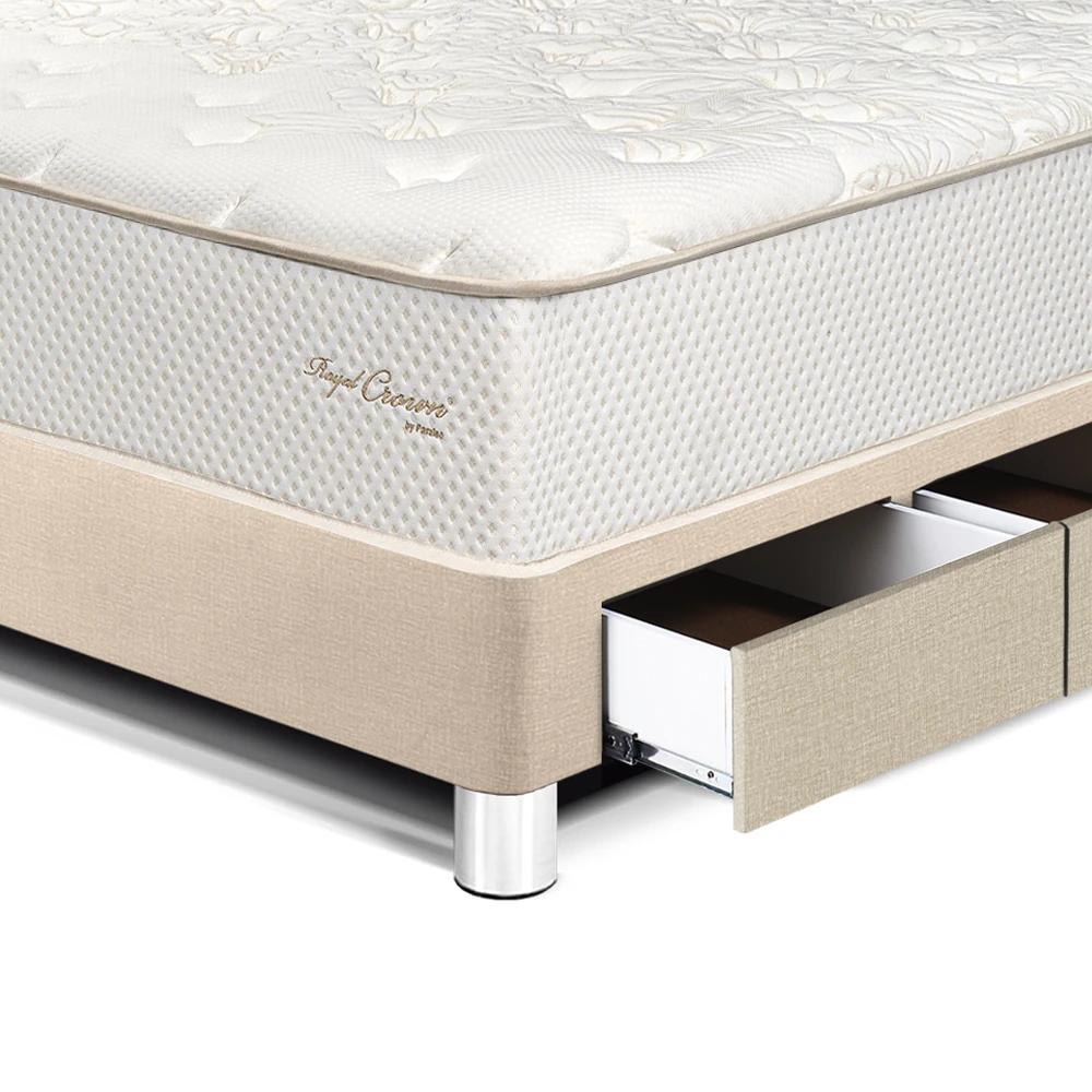 DORMITORIO CON CAJONES PARAÍSO ROYAL CROWN 1.5 PLAZAS CHAMPAGNE + 1 ALMOHADA VISCOELÁSTICA - 2