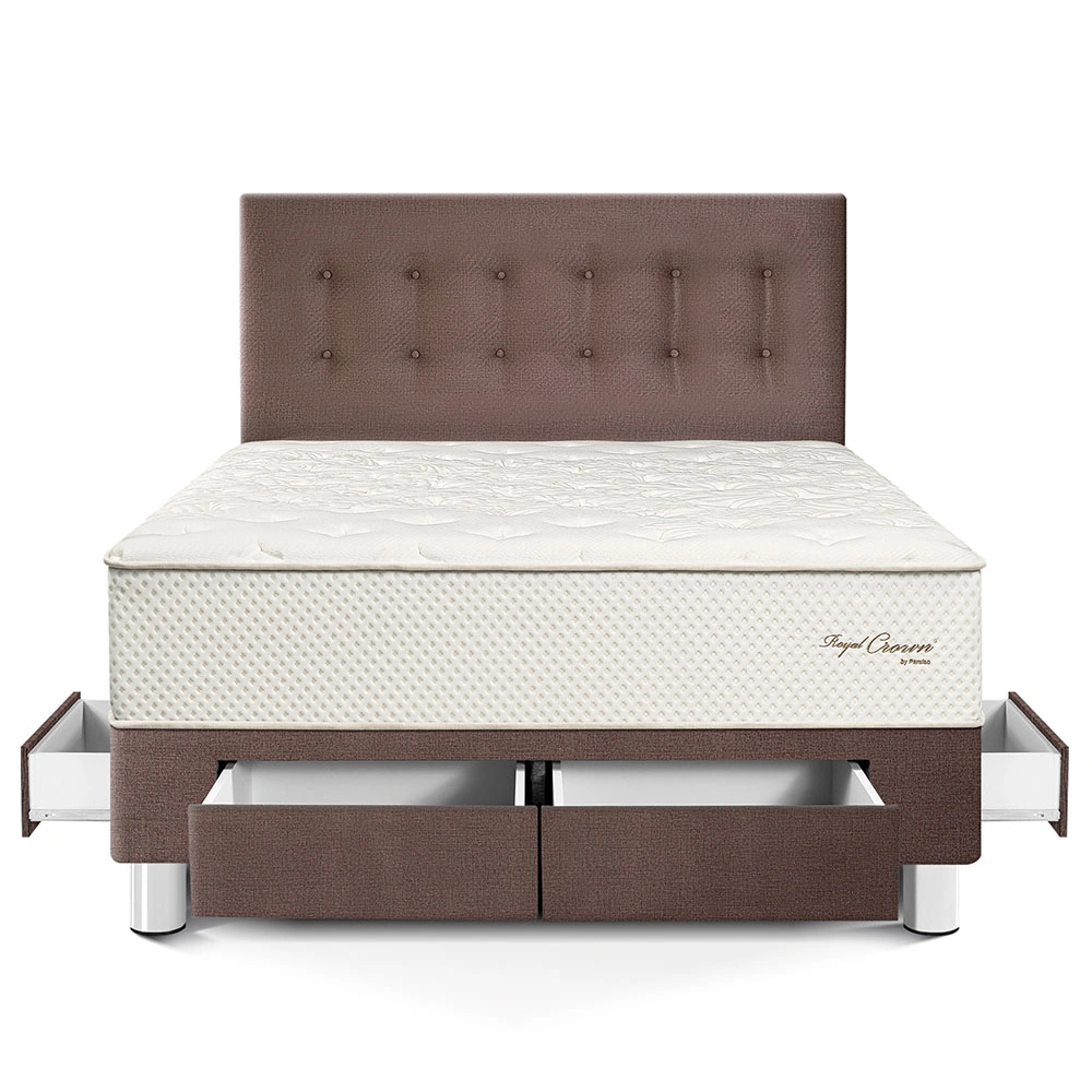 DORMITORIO CON CAJONES PARAÍSO ROYAL CROWN QUEEN CHOCOLATE + 2 ALMOHADAS VISCOELÁSTICAS - 3
