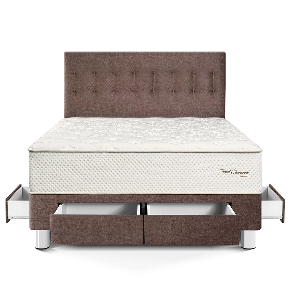 DORMITORIO CON CAJONES PARAÍSO ROYAL CROWN KING CHOCOLATE + 2 ALMOHADAS VISCOELÁSTICAS - 3