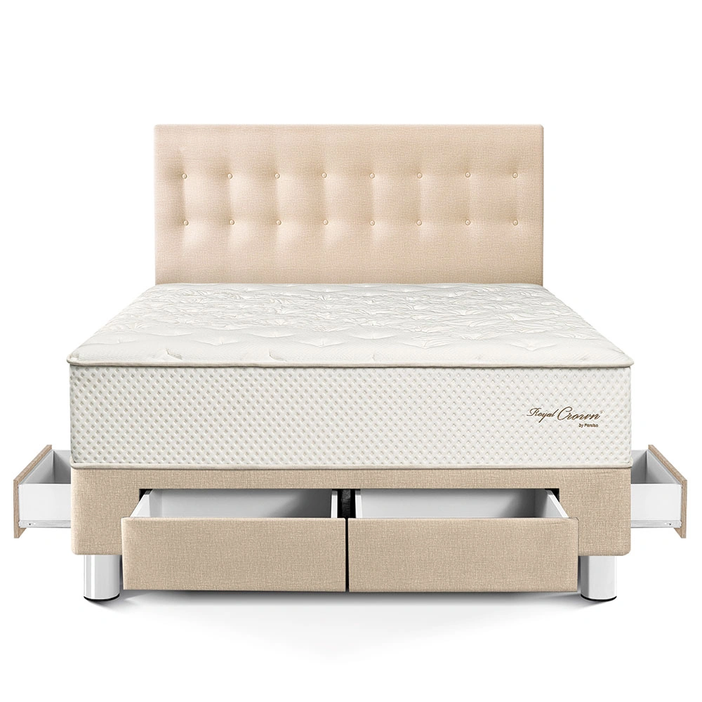 DORMITORIO CON CAJONES PARAÍSO ROYAL CROWN KING CHAMPAGNE + 2 ALMOHADAS VISCOELÁSTICAS - 3