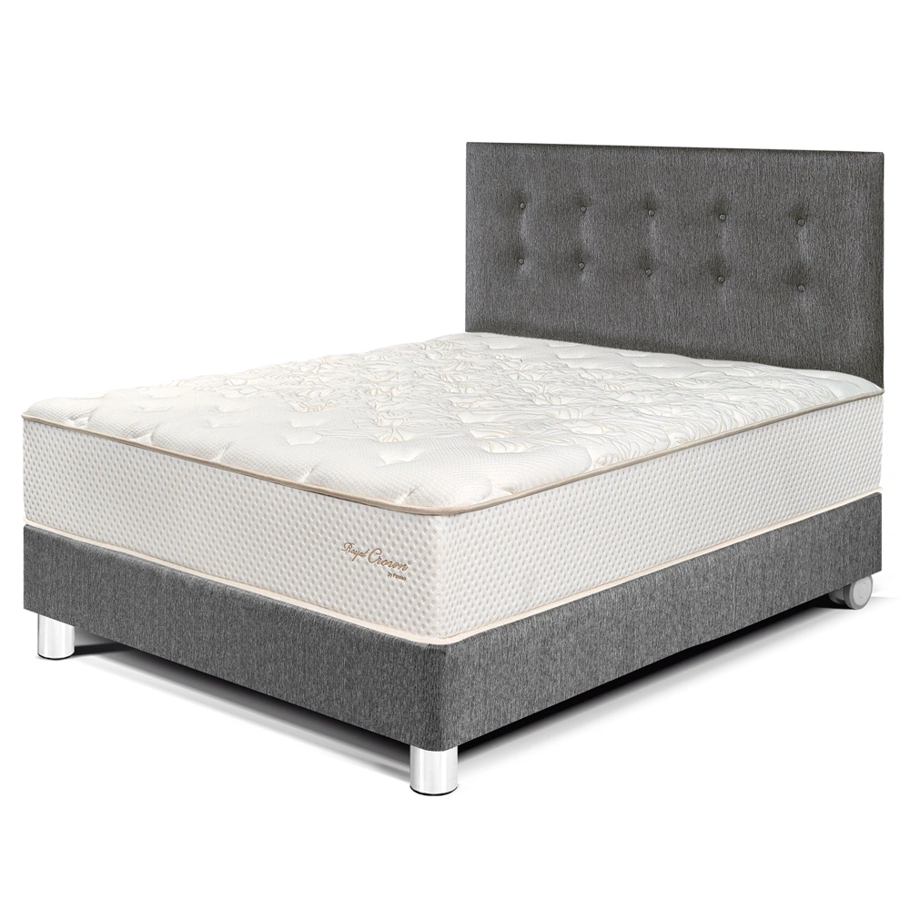 DORMITORIO PARAÍSO ROYAL CROWN 2 PLAZAS GRIS + 2 ALMOHADAS VISCOELÁSTICAS - 1