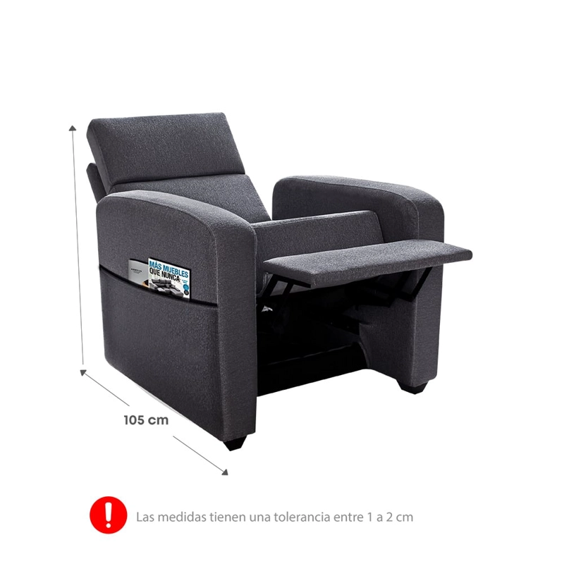 SILLÓN RECLINABLE FORLI FE MADERA CON BOLSILLO - 3