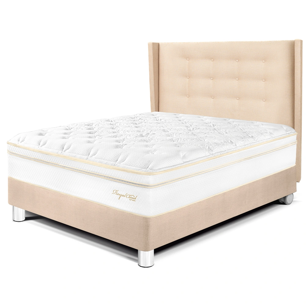 DORMITORIO PARAÍSO ROYAL CLOUD 1.5 PLAZAS + CABECERA GOLD CHAMPAGNE + 1 ALMOHADA VISCOELÁSTICA - 1