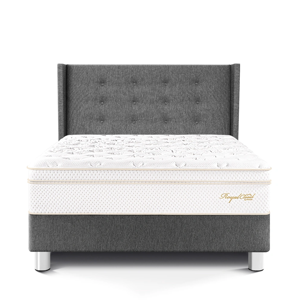 DORMITORIO PARAÍSO ROYAL CLOUD 1.5 PLAZAS + CABECERA GOLD GRIS + 1 ALMOHADA VISCOELÁSTICA - 3