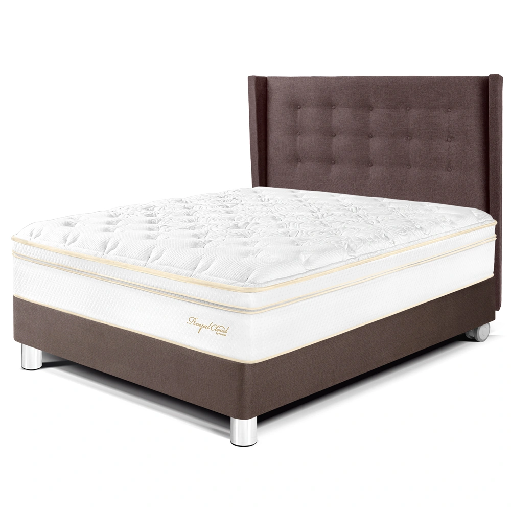 DORMITORIO PARAÍSO ROYAL CLOUD 2 PLAZAS + CABECERA GOLD CHOCOLATE + 2 ALMOHADAS VISCOELÁSTICAS - 1