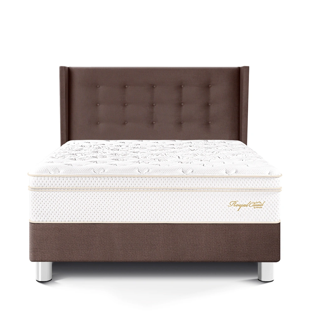 DORMITORIO PARAÍSO ROYAL CLOUD 2 PLAZAS + CABECERA GOLD CHOCOLATE + 2 ALMOHADAS VISCOELÁSTICAS - 3