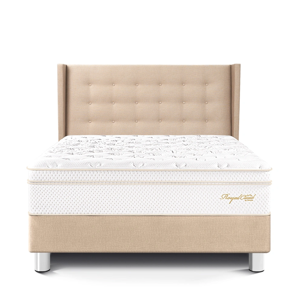 DORMITORIO PARAÍSO ROYAL CLOUD QUEEN + CABECERA GOLD CHAMPAGNE + 2 ALMOHADAS VISCOELÁSTICAS - 3