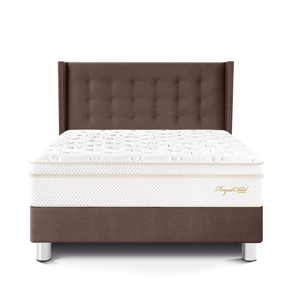 DORMITORIO PARAÍSO ROYAL CLOUD QUEEN + CABECERA GOLD CHOCOLATE + 2 ALMOHADAS VISCOELÁSTICAS - 3