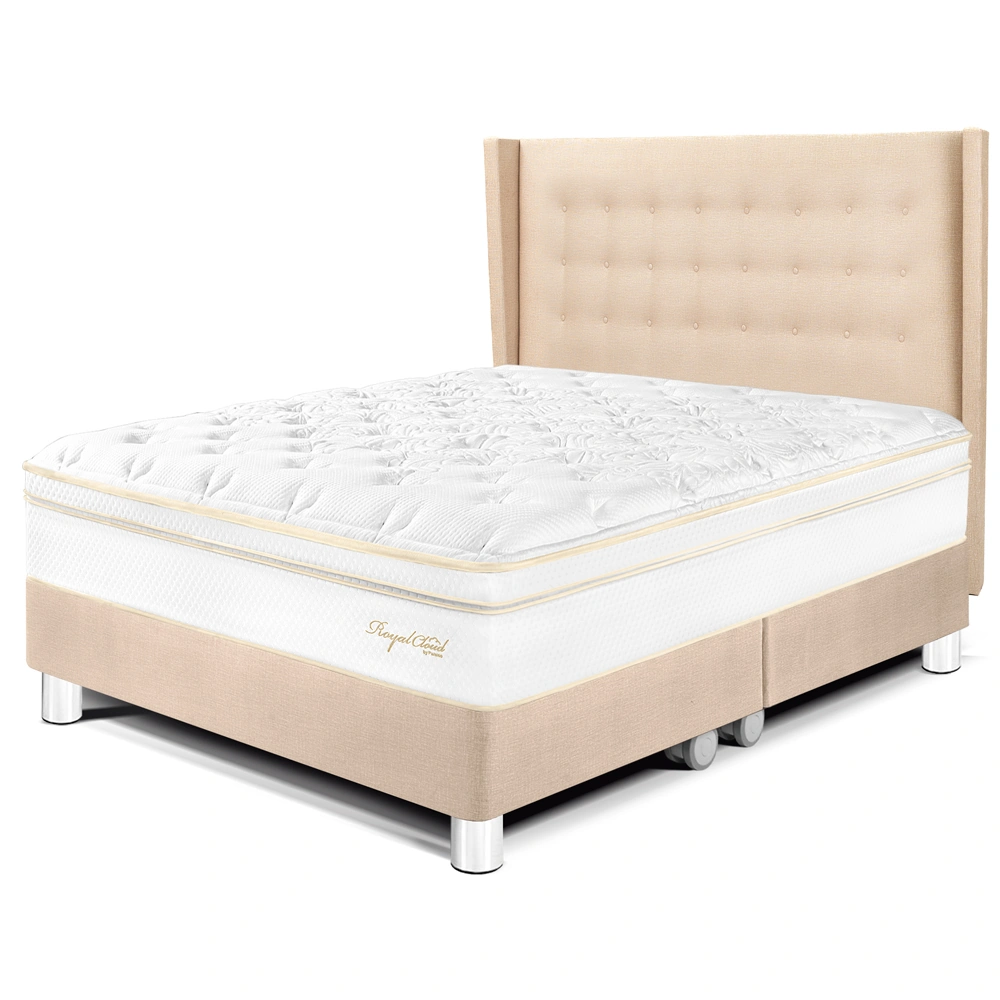 DORMITORIO PARAÍSO ROYAL CLOUD KING + CABECERA GOLD CHAMPAGNE + 2 ALMOHADAS VISCOELÁSTICAS - 1