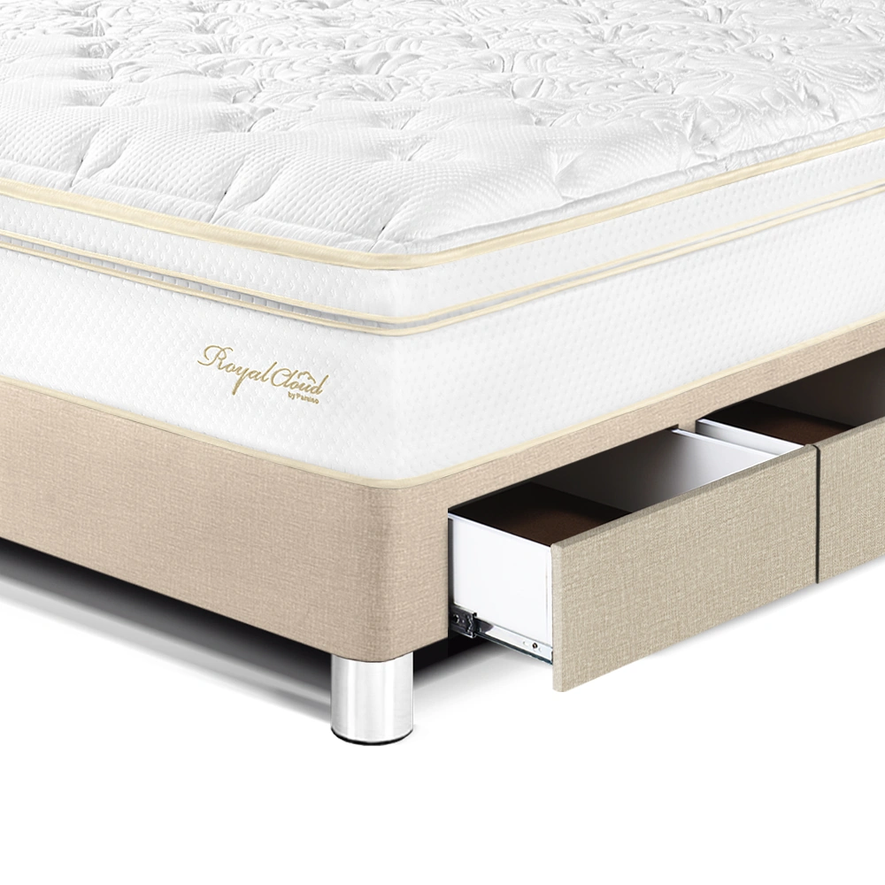 DORMITORIO CON CAJONES PARAÍSO ROYAL CLOUD 1.5 PLAZAS + CABECERA GOLD CHAMPAGNE + 1 ALMOHADA VISCOELÁSTICA - 2