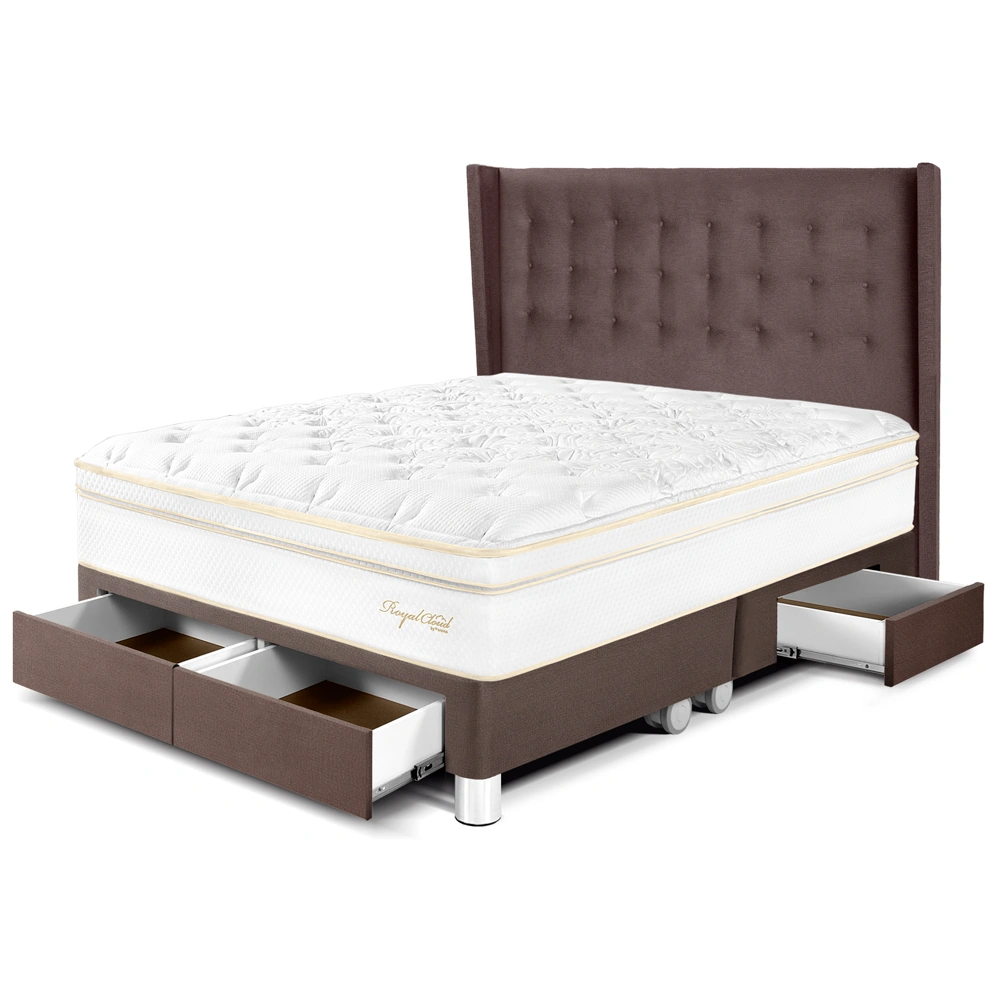DORMITORIO CON CAJONES PARAÍSO ROYAL CLOUD KING + CABECERA GOLD CHOCOLATE + 2 ALMOHADAS VISCOELÁSTICAS - 1