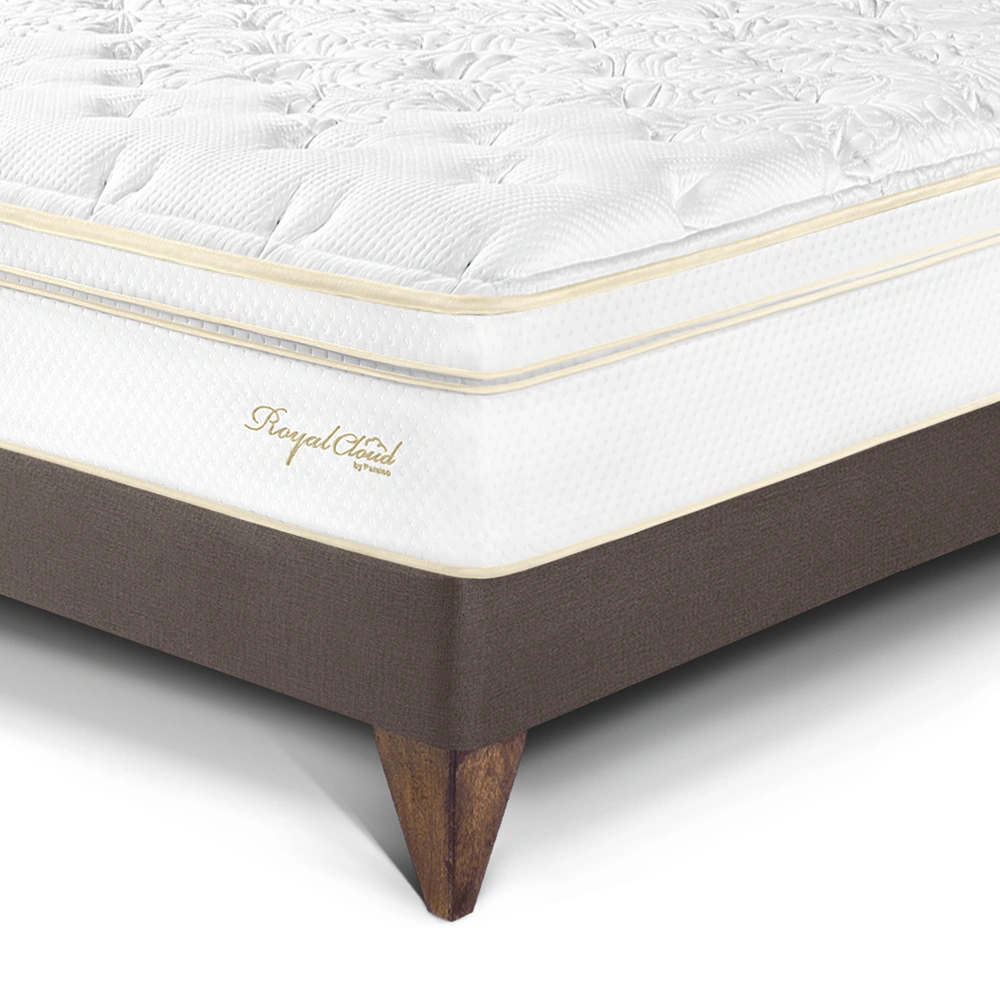 DORMITORIO EUROPEO PARAÍSO ROYAL CLOUD 1.5 PLAZAS + CABECERA GOLD CHOCOLATE + 1 ALMOHADA VISCOELÁSTICA - 2