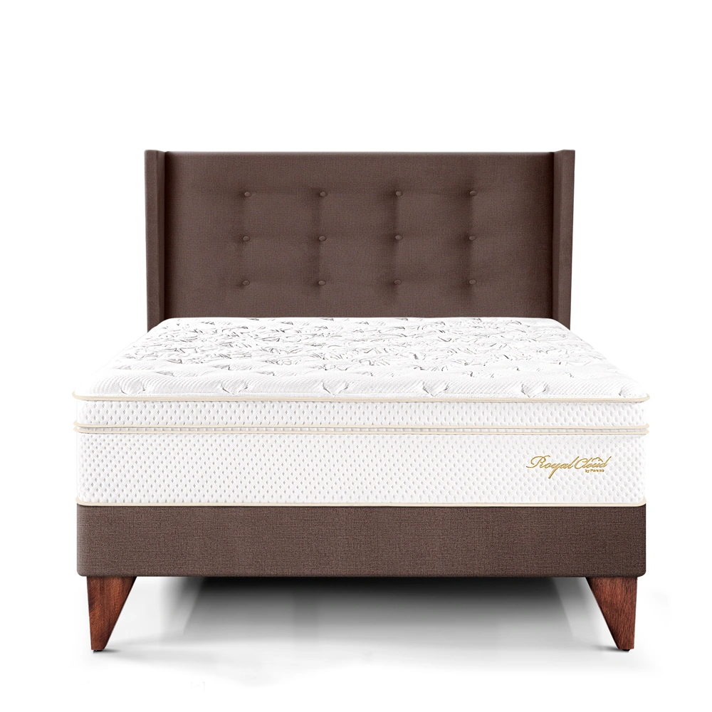 DORMITORIO EUROPEO PARAÍSO ROYAL CLOUD 1.5 PLAZAS + CABECERA GOLD CHOCOLATE + 1 ALMOHADA VISCOELÁSTICA - 3