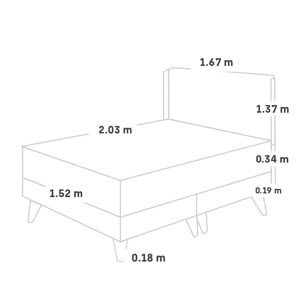 DORMITORIO EUROPEO PARAÍSO ROYAL CLOUD QUEEN + CABECERA GOLD CHOCOLATE + 2 ALMOHADAS VISCOELÁSTICAS - 5