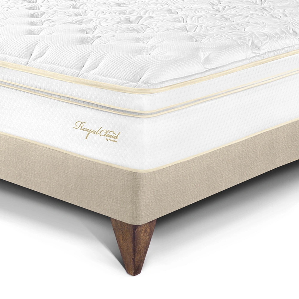 DORMITORIO EUROPEO PARAÍSO ROYAL CLOUD KING + CABECERA GOLD CHAMPAGNE + 2 ALMOHADAS VISCOELÁSTICAS - 2