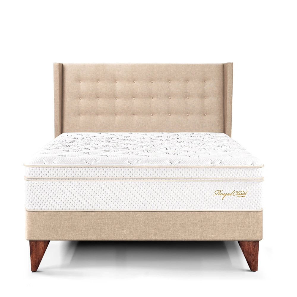 DORMITORIO EUROPEO PARAÍSO ROYAL CLOUD KING + CABECERA GOLD CHAMPAGNE + 2 ALMOHADAS VISCOELÁSTICAS - 3