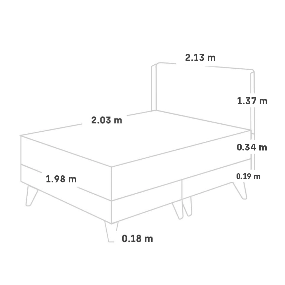 DORMITORIO EUROPEO PARAÍSO ROYAL CLOUD KING + CABECERA GOLD CHAMPAGNE + 2 ALMOHADAS VISCOELÁSTICAS - 5