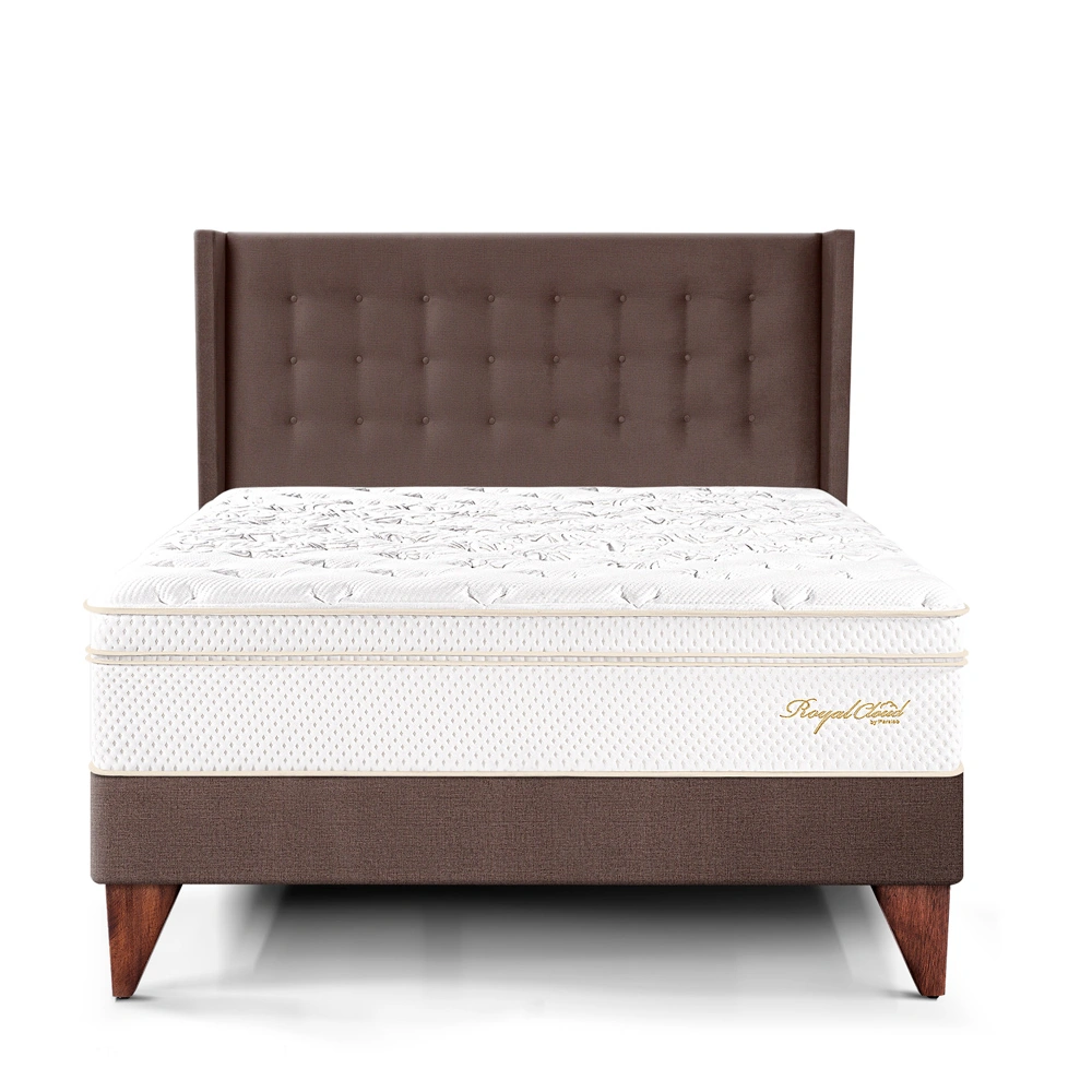 DORMITORIO EUROPEO PARAÍSO ROYAL CLOUD KING + CABECERA GOLD CHOCOLATE + 2 ALMOHADAS VISCOELÁSTICAS - 3