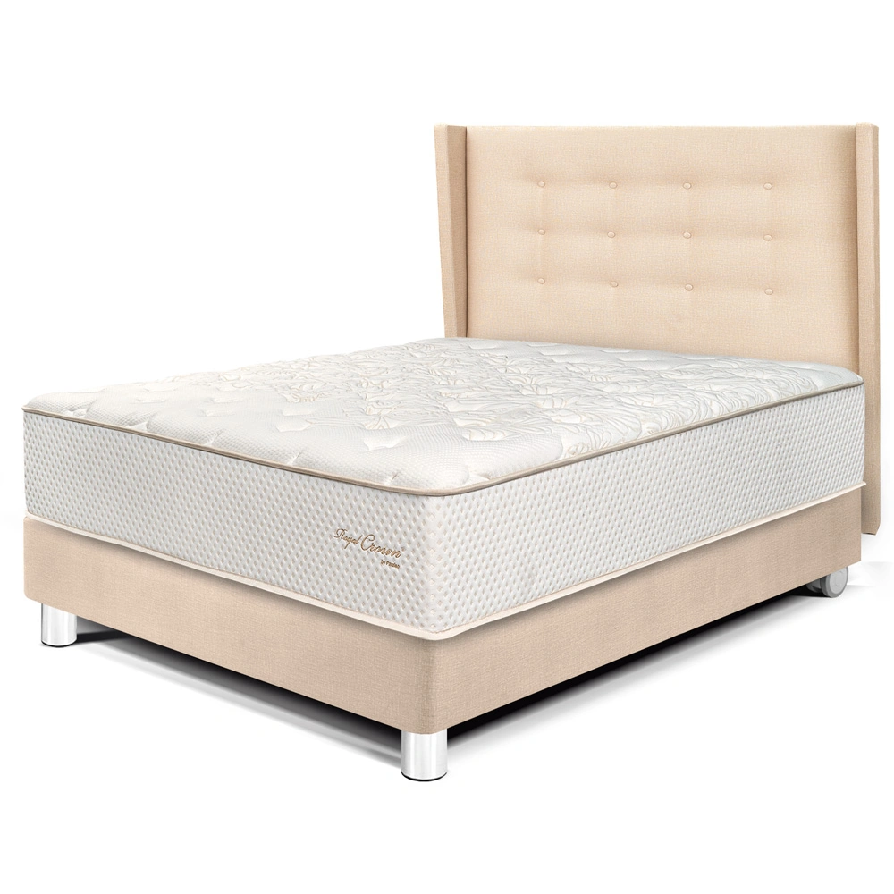 DORMITORIO PARAÍSO ROYAL CROWN 1.5 PLAZAS + CABECERA GOLD CHAMPAGNE + 1 ALMOHADA VISCOELÁSTICA - 1