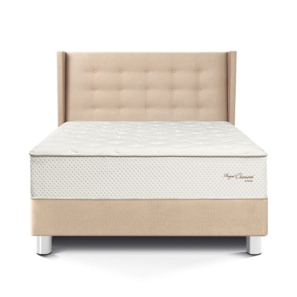 DORMITORIO PARAÍSO ROYAL CROWN 2 PLAZAS + CABECERA GOLD CHAMPAGNE + 2 ALMOHADAS VISCOELÁSTICAS - 3