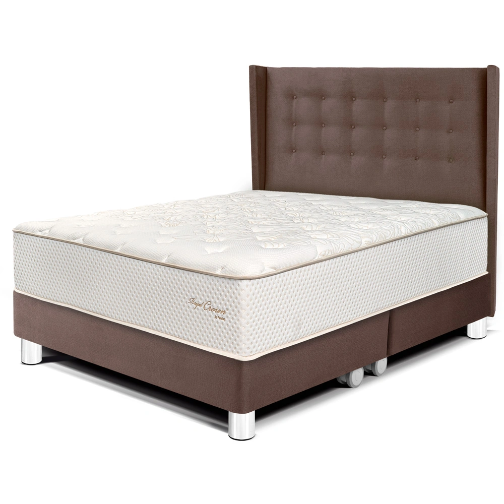 DORMITORIO PARAÍSO ROYAL CROWN QUEEN + CABECERA GOLD CHOCOLATE + 2 ALMOHADAS VISCOELÁSTICAS - 1