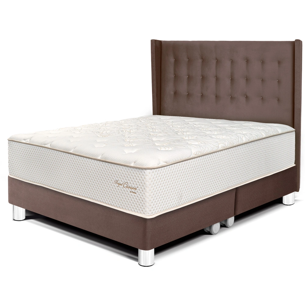 DORMITORIO PARAÍSO ROYAL CROWN KING + CABECERA GOLD CHOCOLATE + 2 ALMOHADAS VISCOELÁSTICAS - 1
