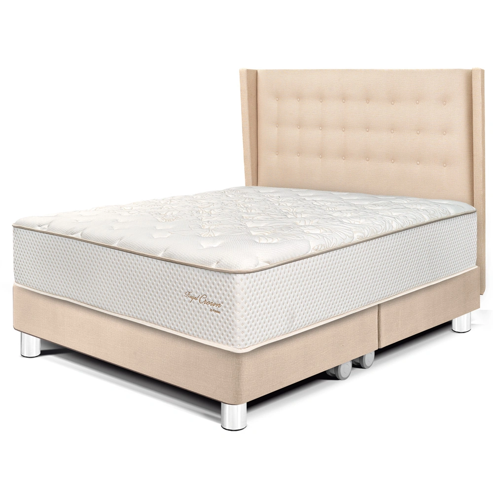 DORMITORIO PARAÍSO ROYAL CROWN KING + CABECERA GOLD CHAMPAGNE + 2 ALMOHADAS VISCOELÁSTICAS - 1