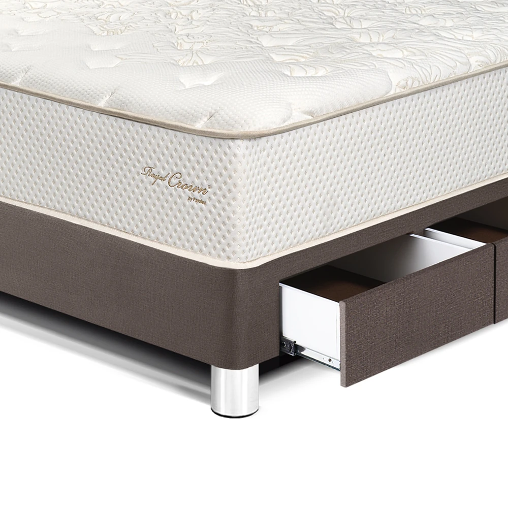 DORMITORIO CON CAJONES PARAÍSO ROYAL CROWN 1.5 PLAZAS + CABECERA GOLD CHOCOLATE + 1 ALMOHADA VISCOELÁSTICA - 2
