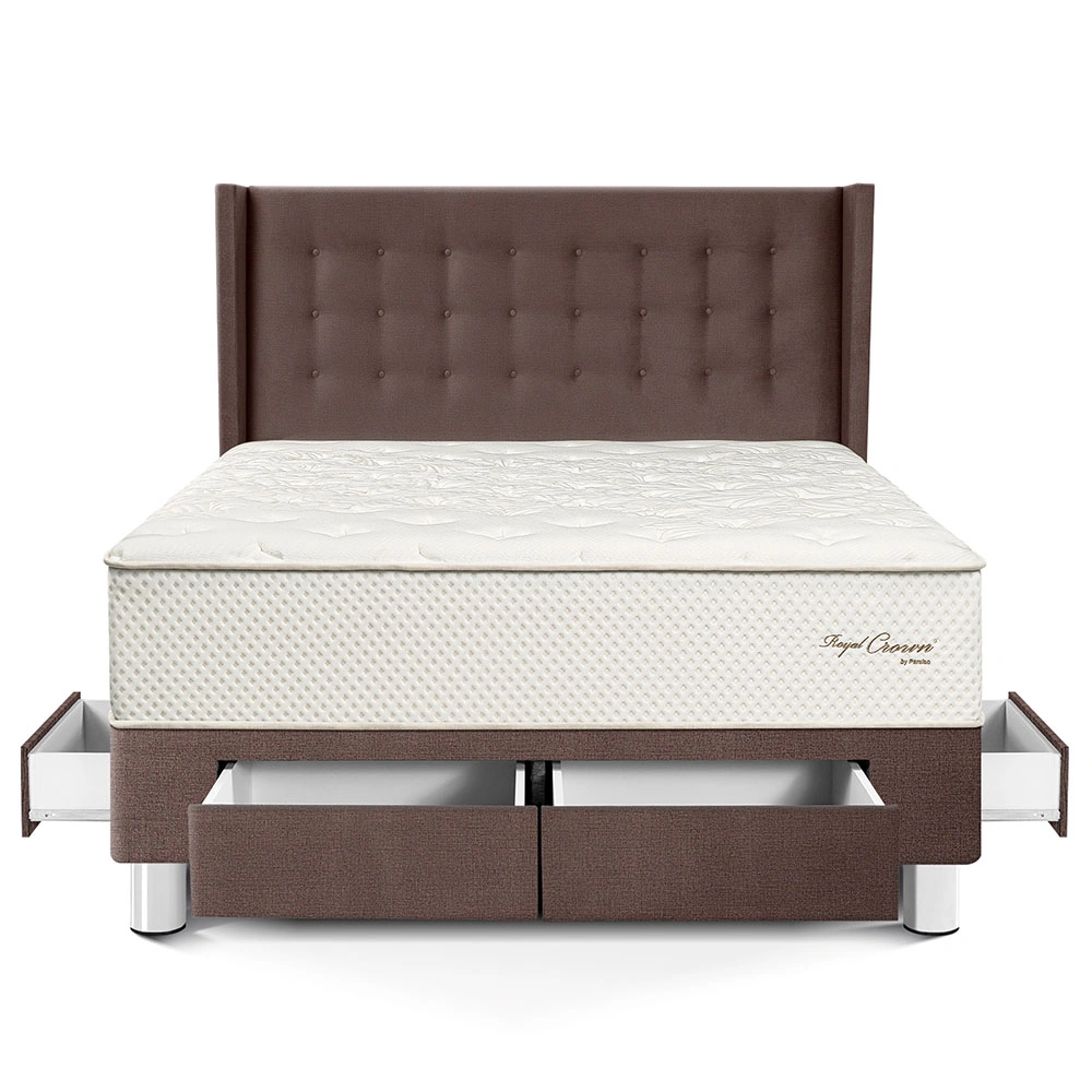 DORMITORIO CON CAJONES PARAÍSO ROYAL CROWN KING + CABECERA GOLD CHOCOLATE + 2 ALMOHADAS VISCOELÁSTICAS - 3
