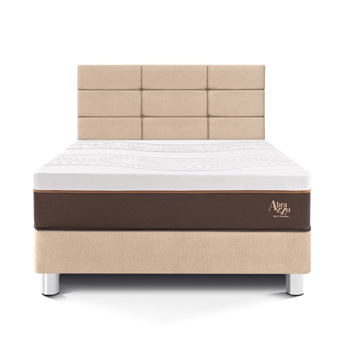 DORMITORIO PARAÍSO ROYAL ABRAZZO 1.5 PLAZAS + CABECERA BLOCKS CHAMPAGNE + 1 ALMOHADA VISCOELÁSTICA - 3
