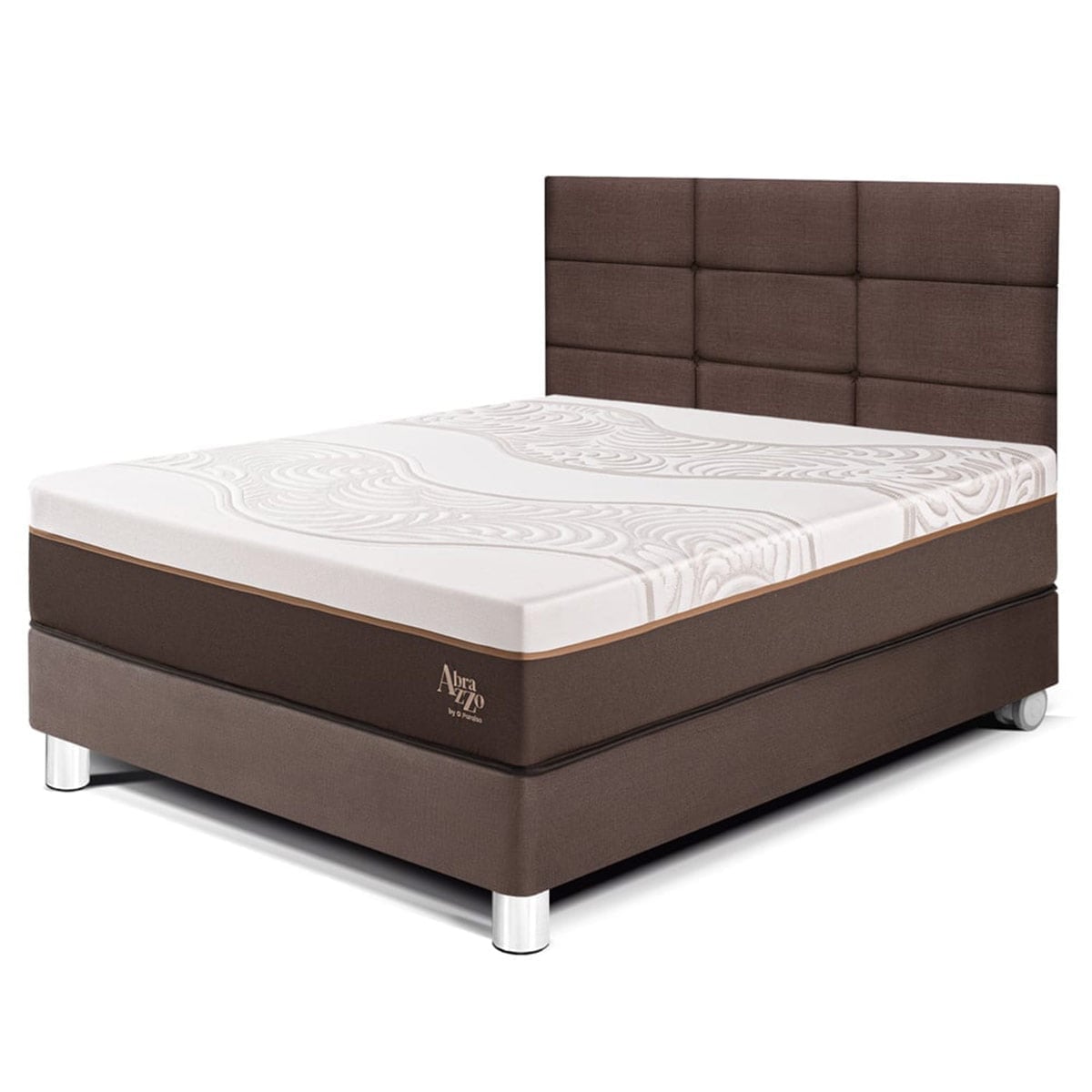 DORMITORIO PARAÍSO ROYAL ABRAZZO 1.5 PLAZAS + CABECERA BLOCKS CHOCOLATE + 1 ALMOHADA VISCOELÁSTICA - 1