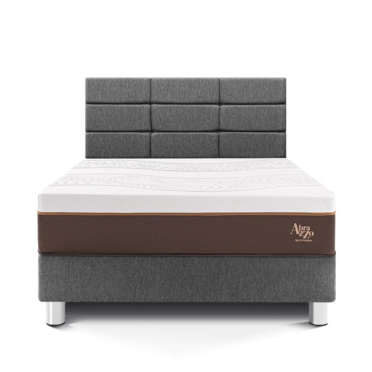 DORMITORIO PARAÍSO ROYAL ABRAZZO 1.5 PLAZAS + CABECERA BLOCKS GRIS + 1 ALMOHADA VISCOELÁSTICA - 3