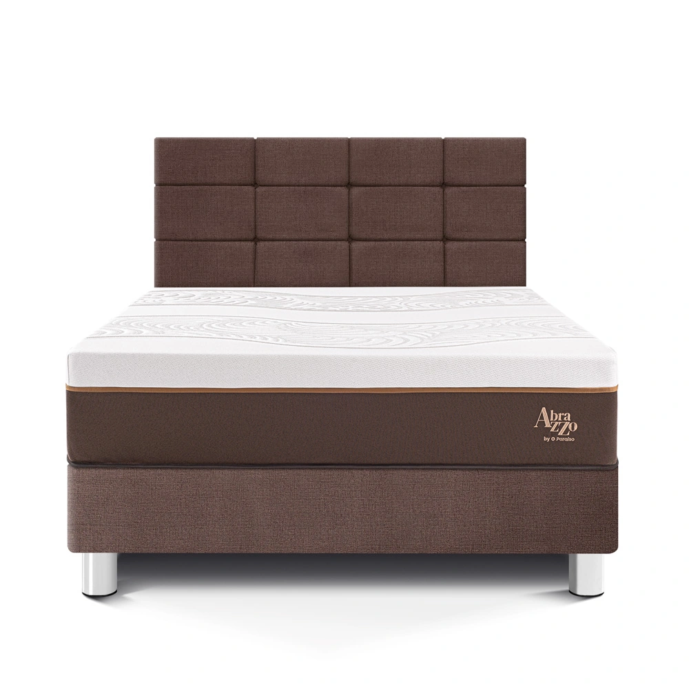 DORMITORIO PARAÍSO ROYAL ABRAZZO 2 PLAZAS + CABECERA BLOCKS CHOCOLATE + 2 ALMOHADAS VISCOELÁSTICAS - 3