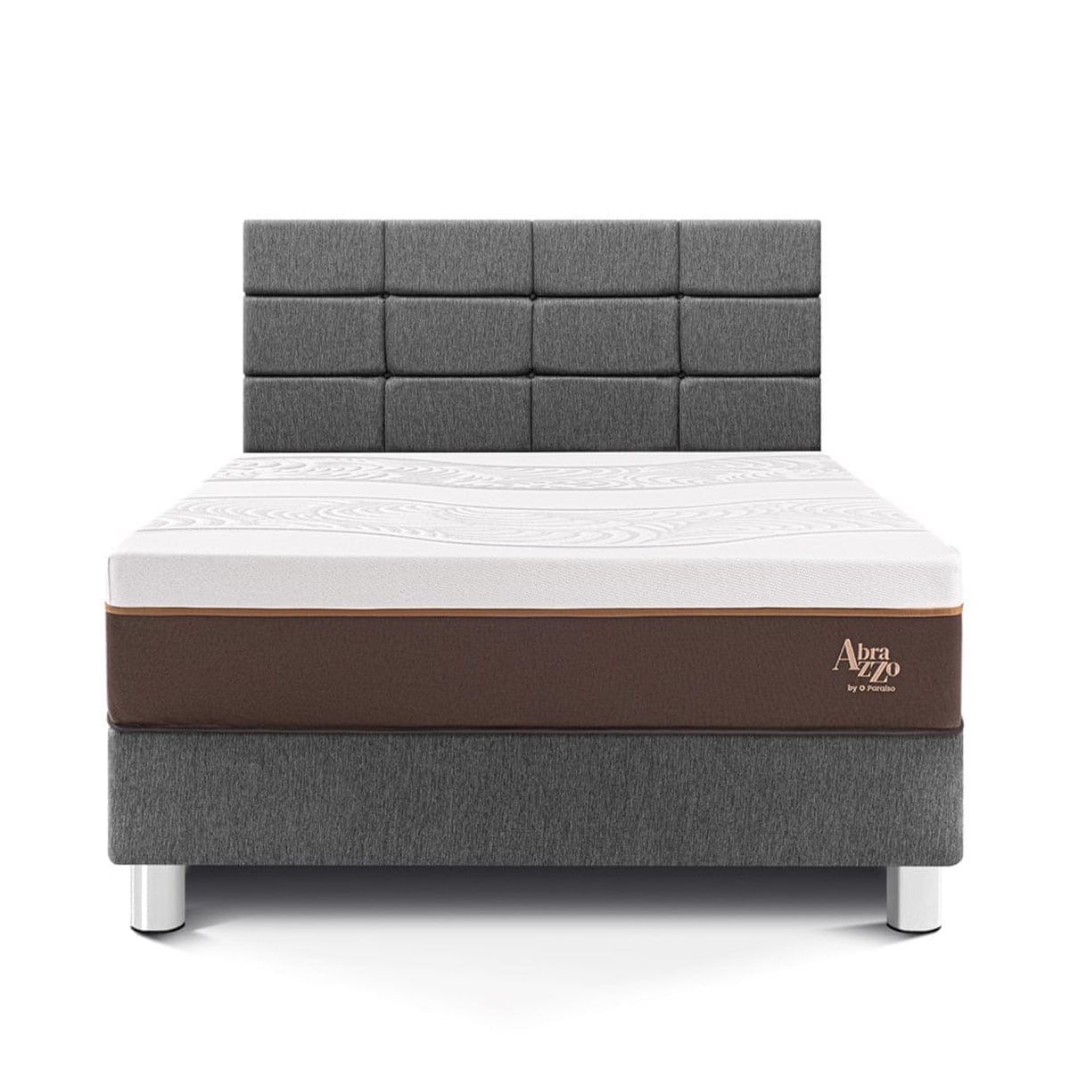 DORMITORIO PARAÍSO ROYAL ABRAZZO 2 PLAZAS + CABECERA BLOCKS GRIS + 2 ALMOHADAS VISCOELÁSTICAS - 3