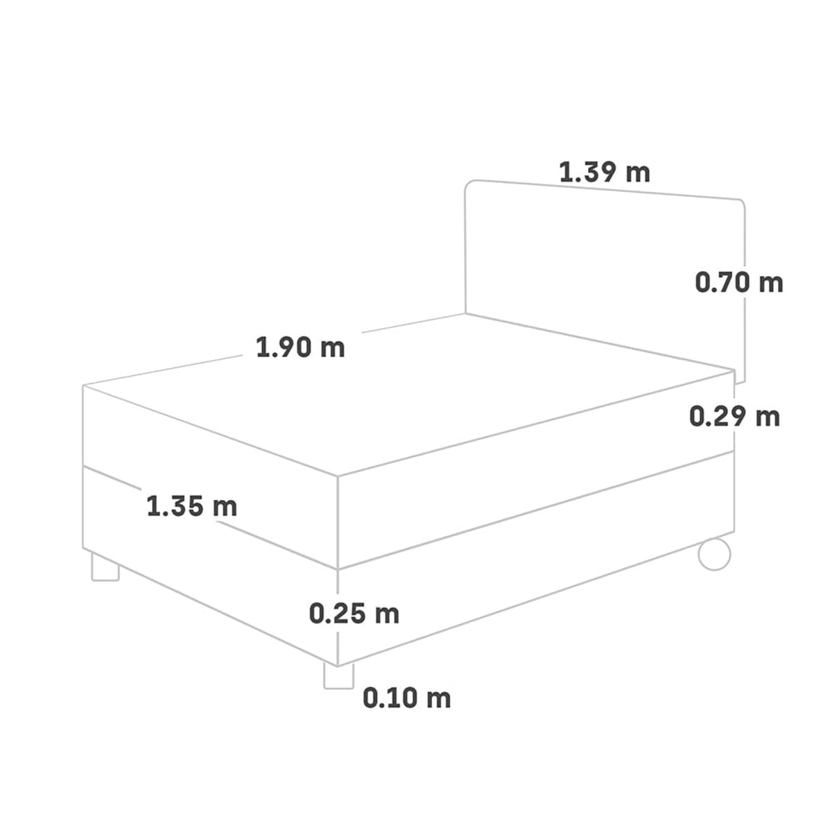 DORMITORIO PARAÍSO ROYAL ABRAZZO 2 PLAZAS + CABECERA BLOCKS GRIS + 2 ALMOHADAS VISCOELÁSTICAS - 5