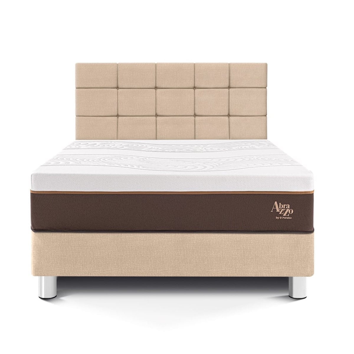 DORMITORIO PARAÍSO ROYAL ABRAZZO QUEEN + CABECERA BLOCKS CHAMPAGNE + 2 ALMOHADAS VISCOELÁSTICAS - 3