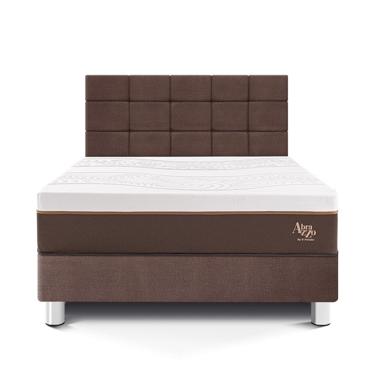 DORMITORIO PARAÍSO ROYAL ABRAZZO QUEEN + CABECERA BLOCKS CHOCOLATE + 2 ALMOHADAS VISCOELÁSTICAS - 3
